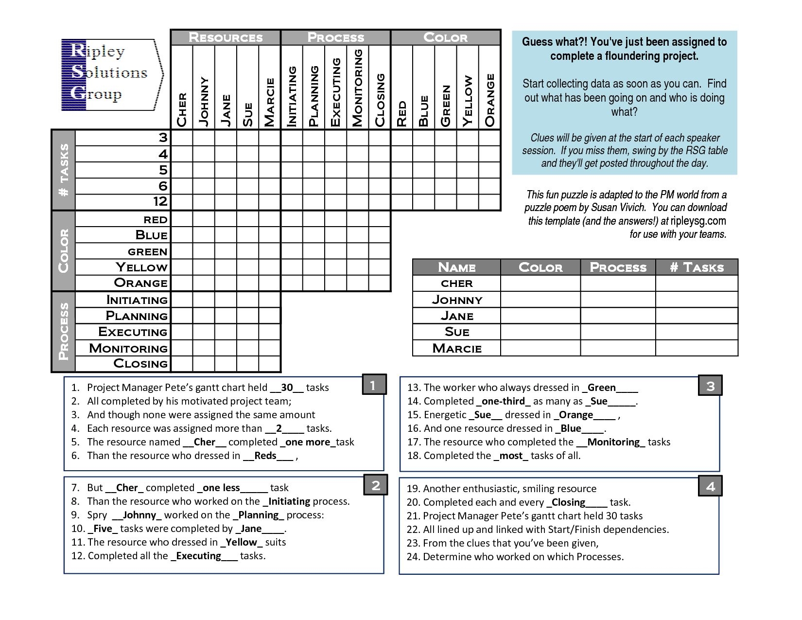 Printable Deduction Puzzles For Adults