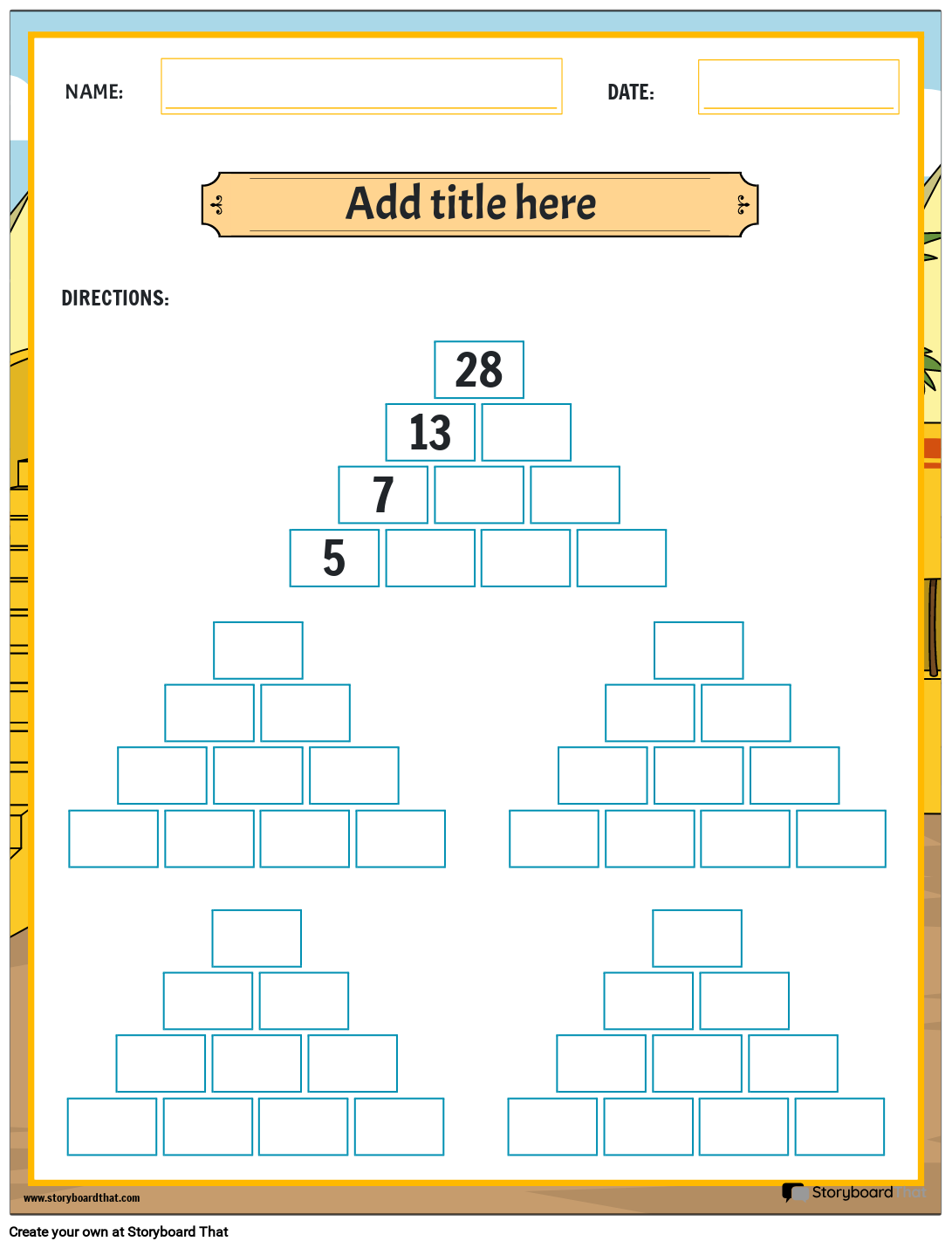 Printable Math Games Worksheets By Storyboard That In 2025