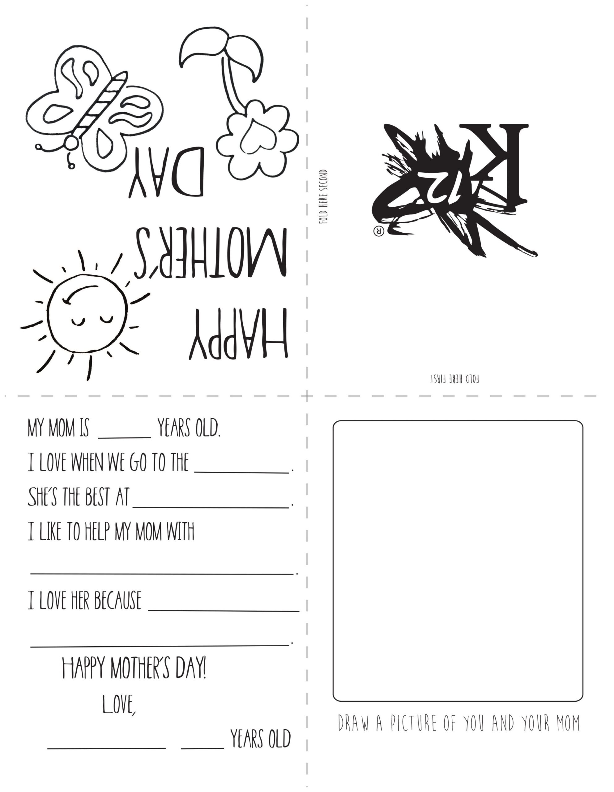 Printable Mothers Day Card Template Free