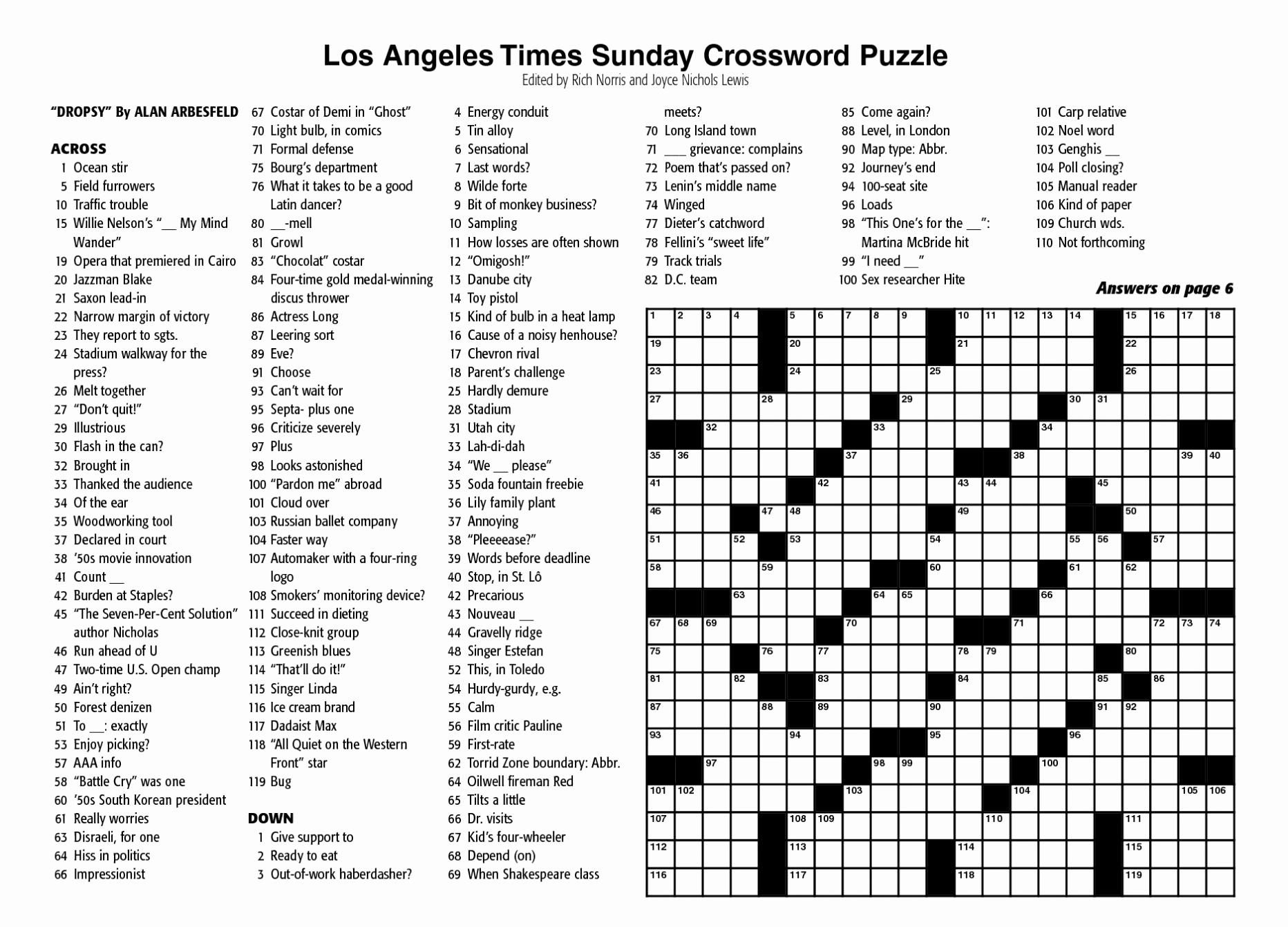 Printable Ny Times Crossword Printable Bingo Cards