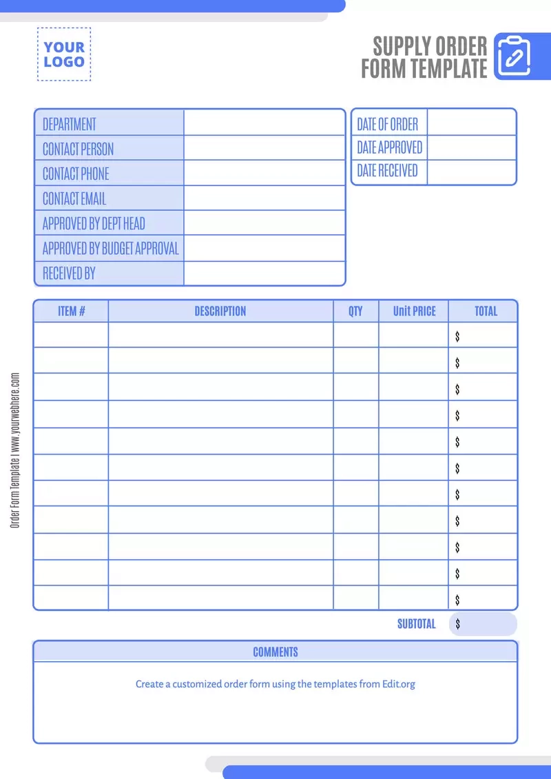 Free Blank Form Templates Printable