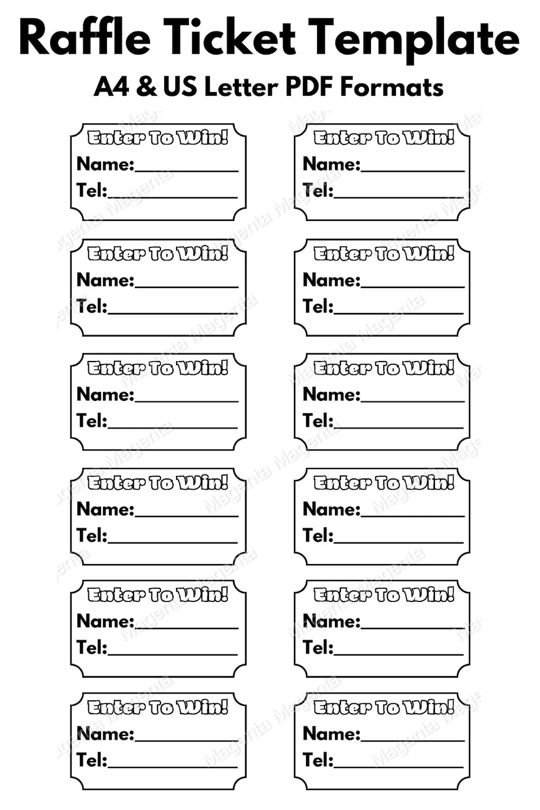 Printable Raffle Ticket Template A0 A1 A2 A3 A4 amp US Letter 