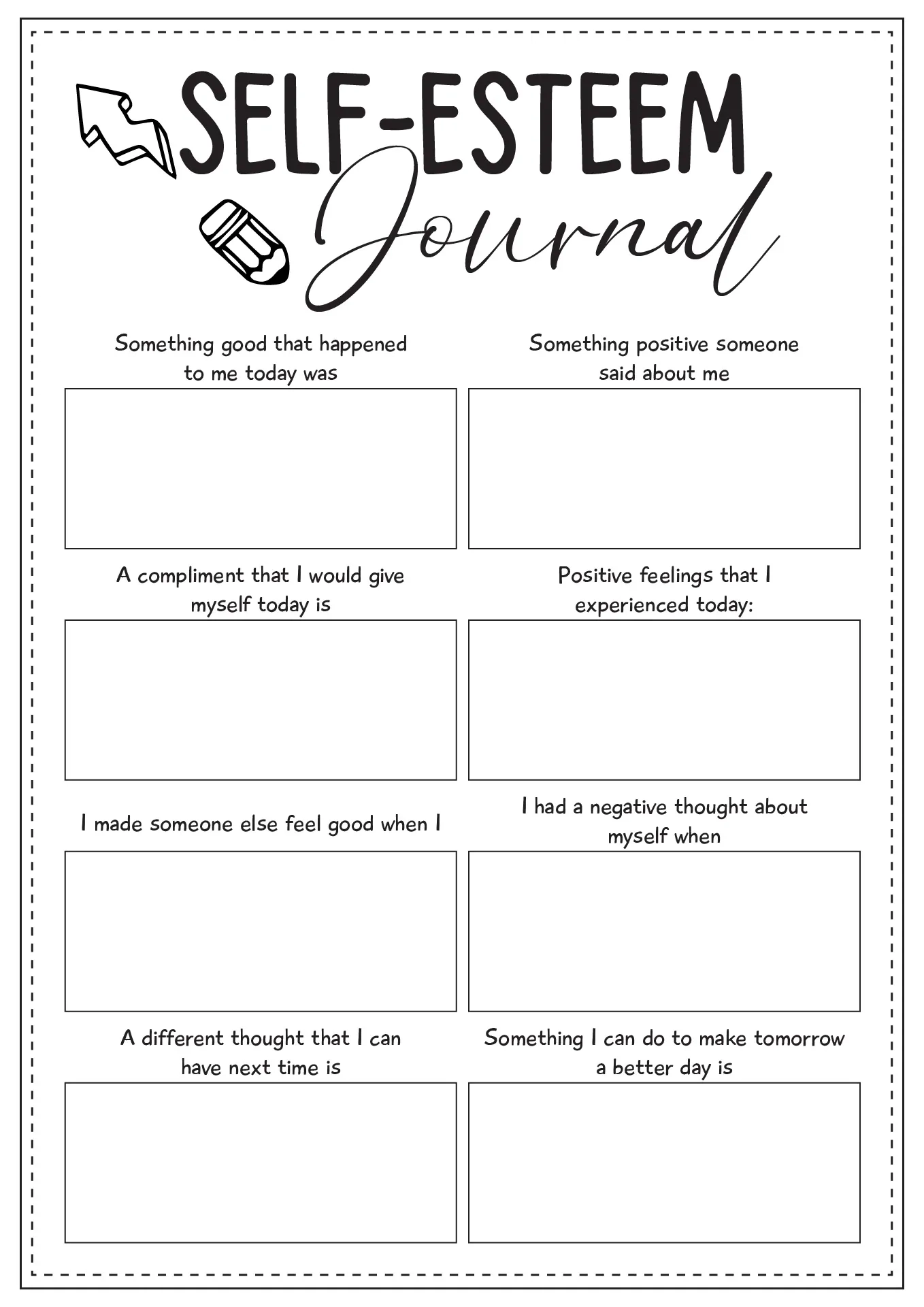 Printable Selfesteem Activities Printable Bingo Cards