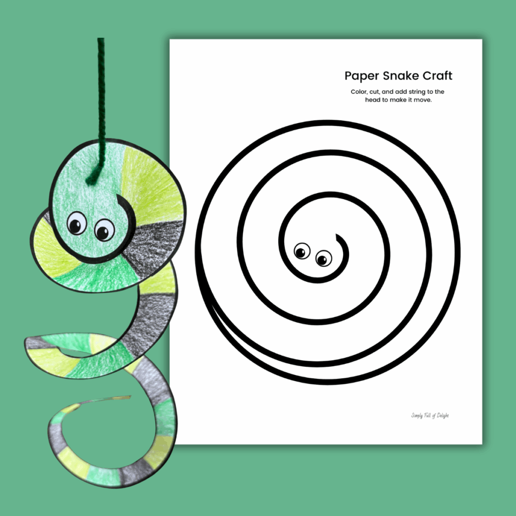 Printable Snake Craft For Kids Free Template Simply Full Of 