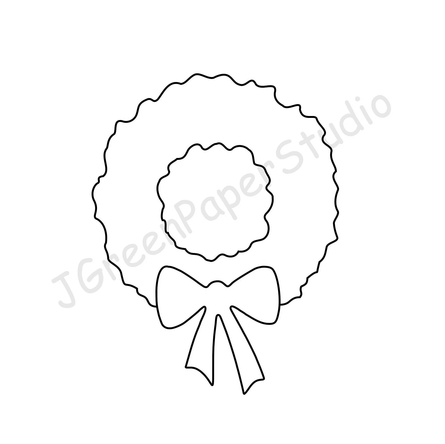Printable Wreath Template pdf Digital Download Wreath Kids Holiday 