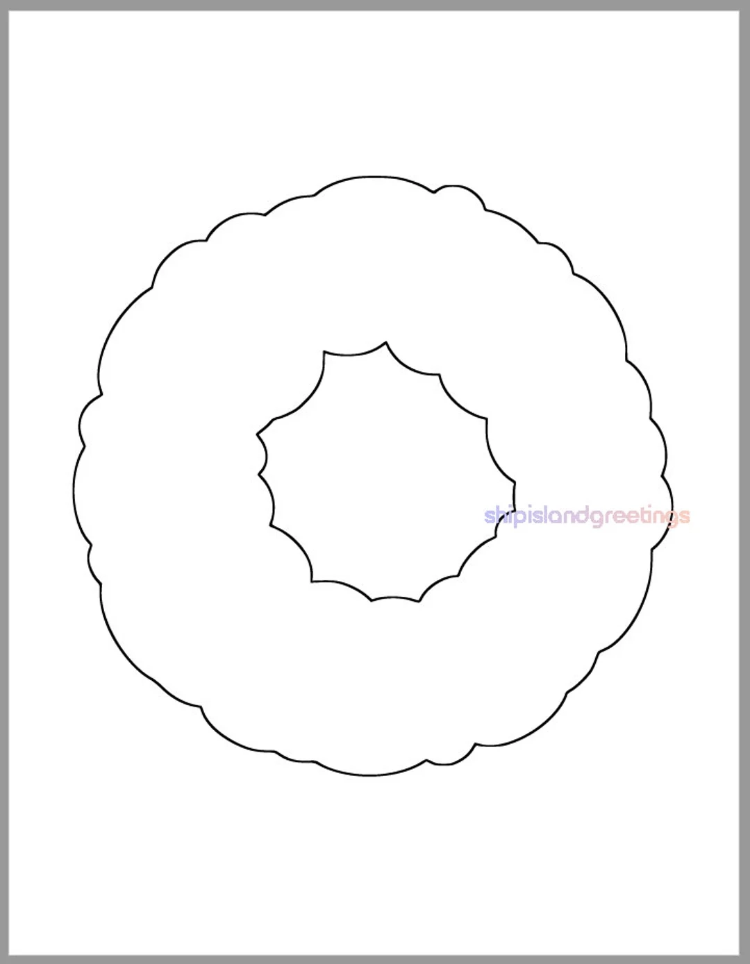 Printable Wreath Template pdf Download christmas Cutouts classroom Decor large Wreath Cutout holiday Craft Page kids Art preschool Crafts Etsy 