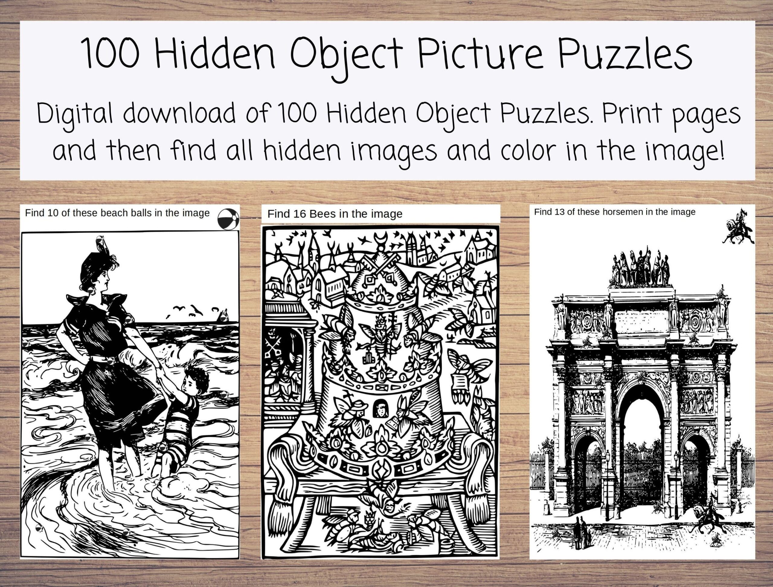 Products Printable 100 Hidden Object Picture Puzzles Activity 