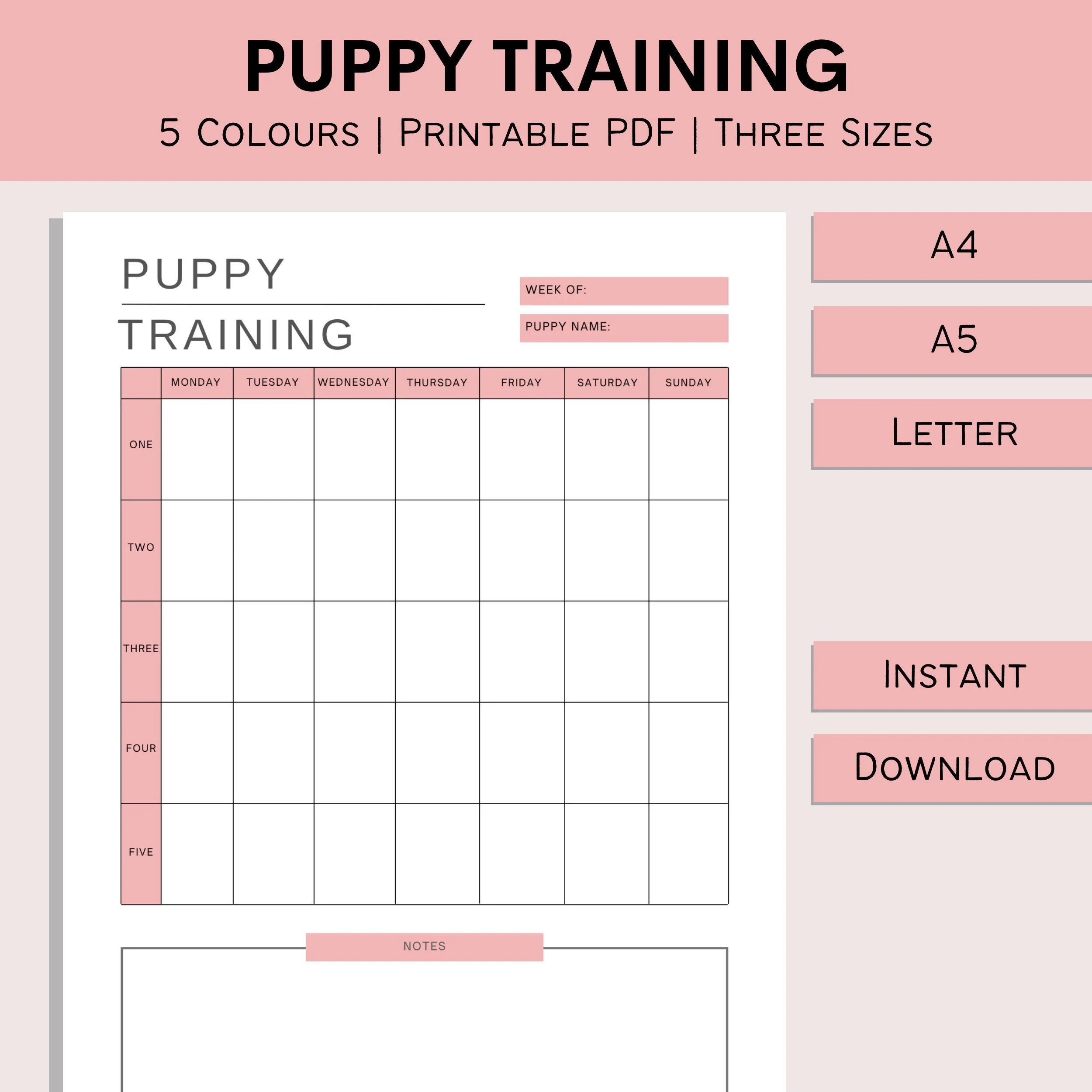 Dog Training Calendar Printable