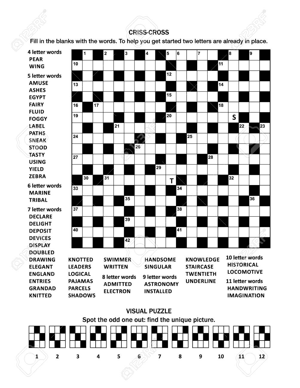 Printable Crossword Fill In Puzzles