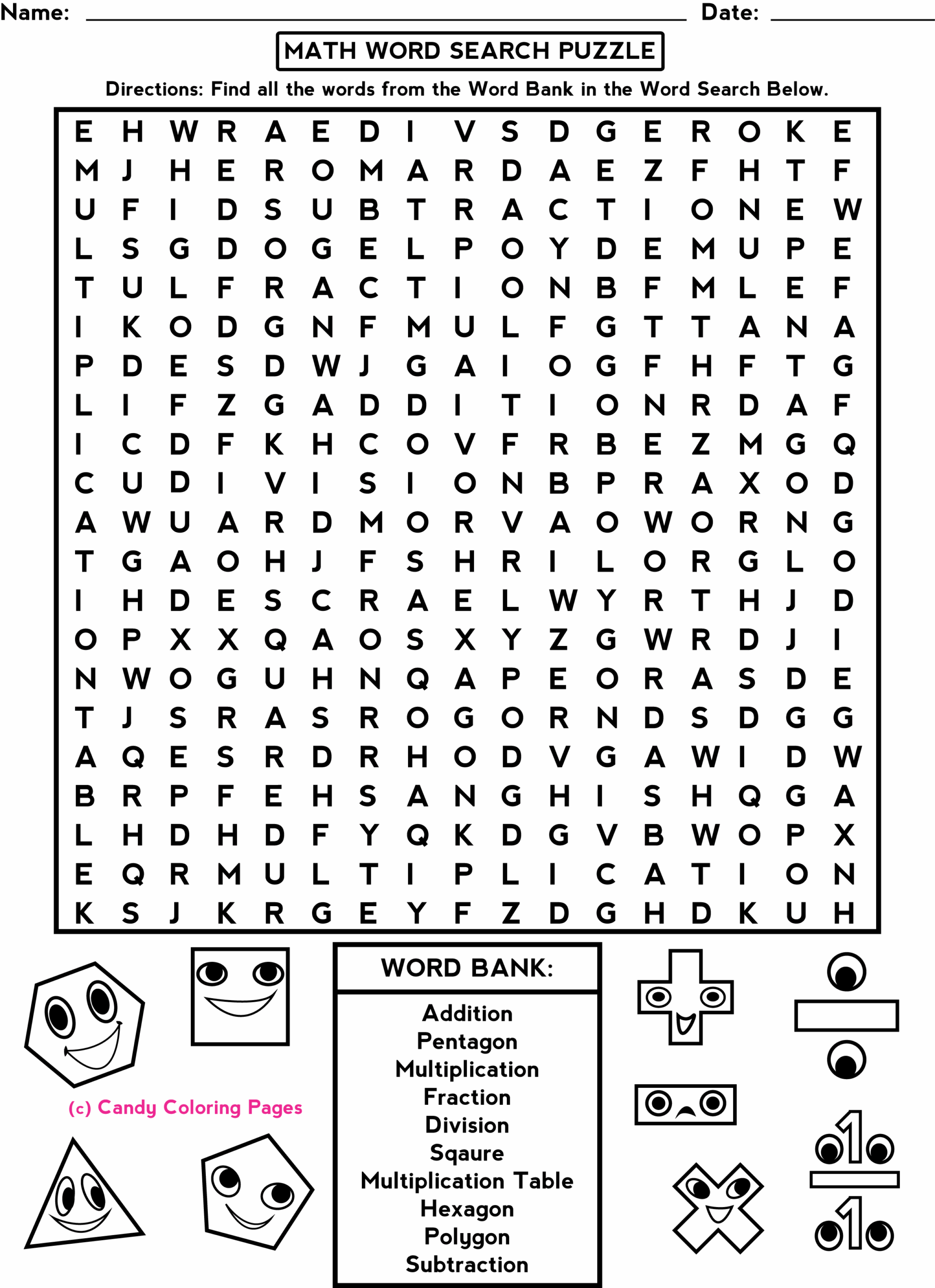 Puzzles Penny Candy Math Worksheets Worksheets Library
