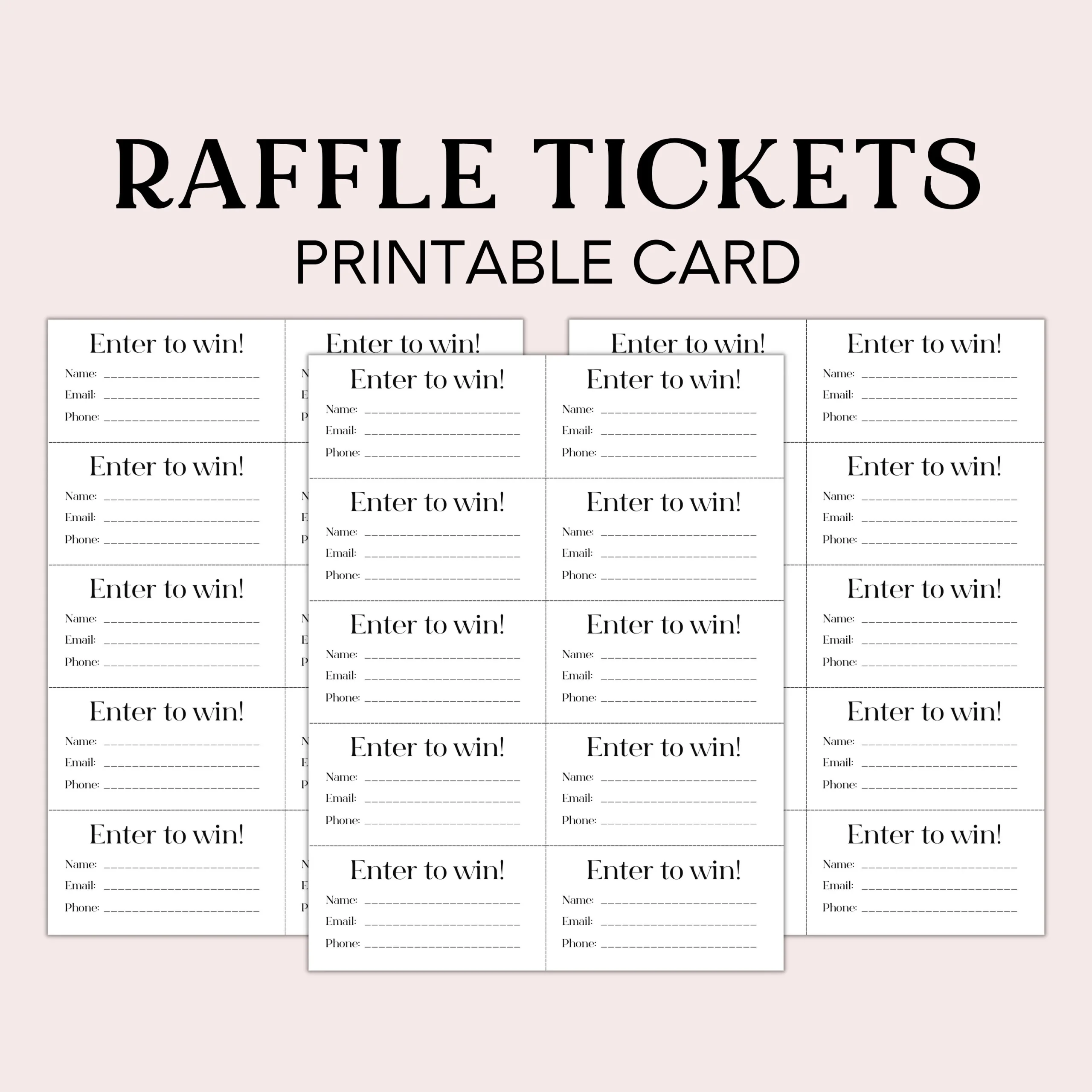 Raffle Ticket Form Druckbare Geben Sie Ein Um Das Ticket Zu 