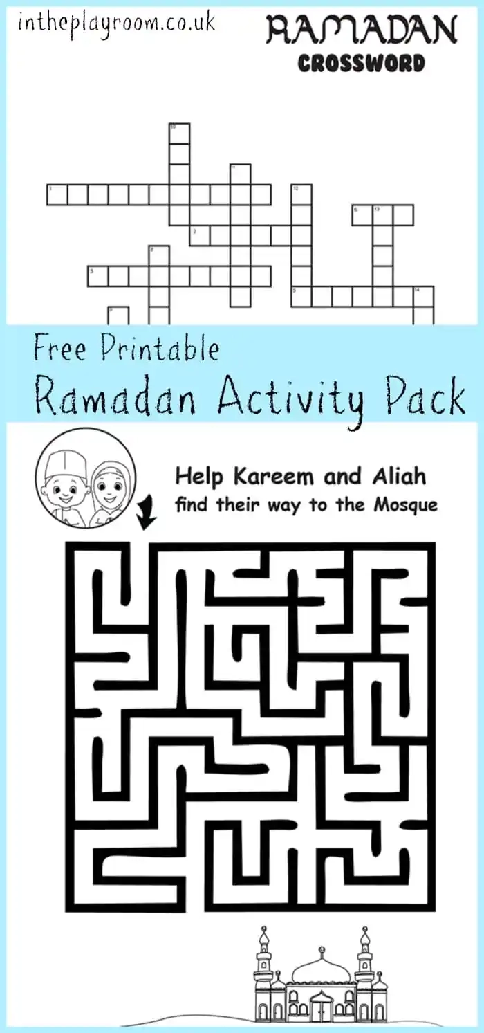 Ramadan Maze And Islamic Crossword Printable Activities In The 