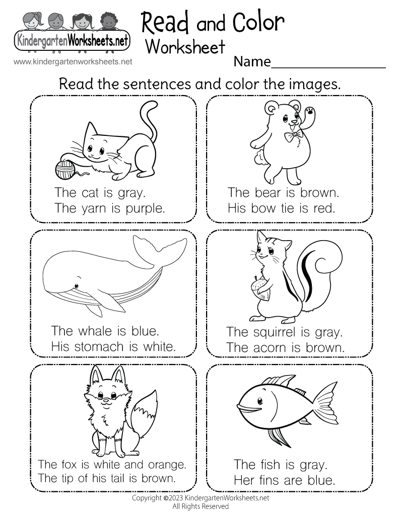 Reading Worksheets For Kids Printable