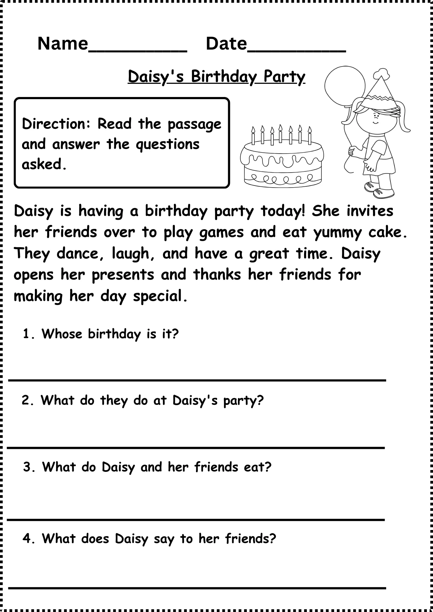 Free Printable Reading Worksheets For Grade 1