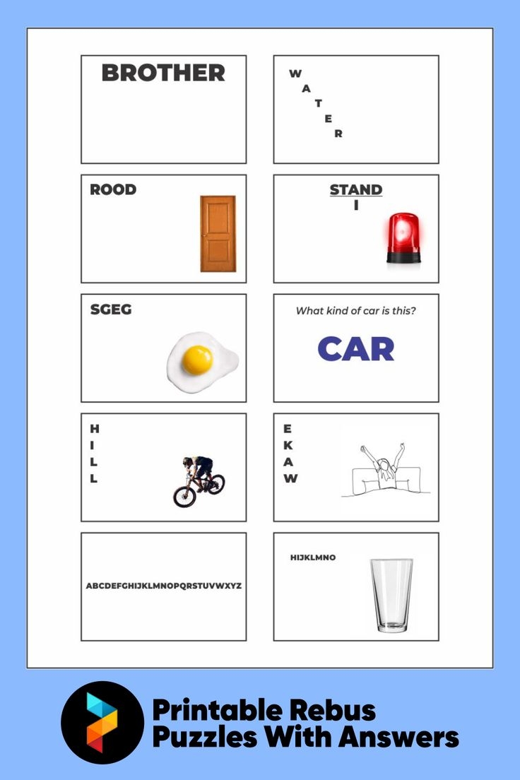 Free Printable Rebus Puzzles For Adults