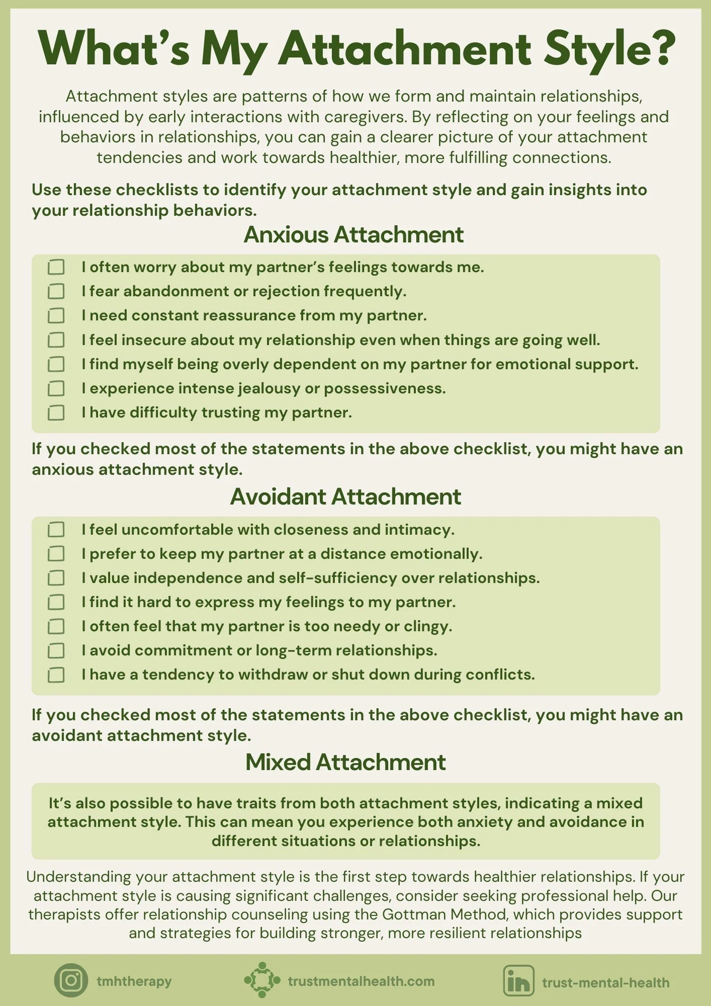 Free Printable Attachment Worksheets