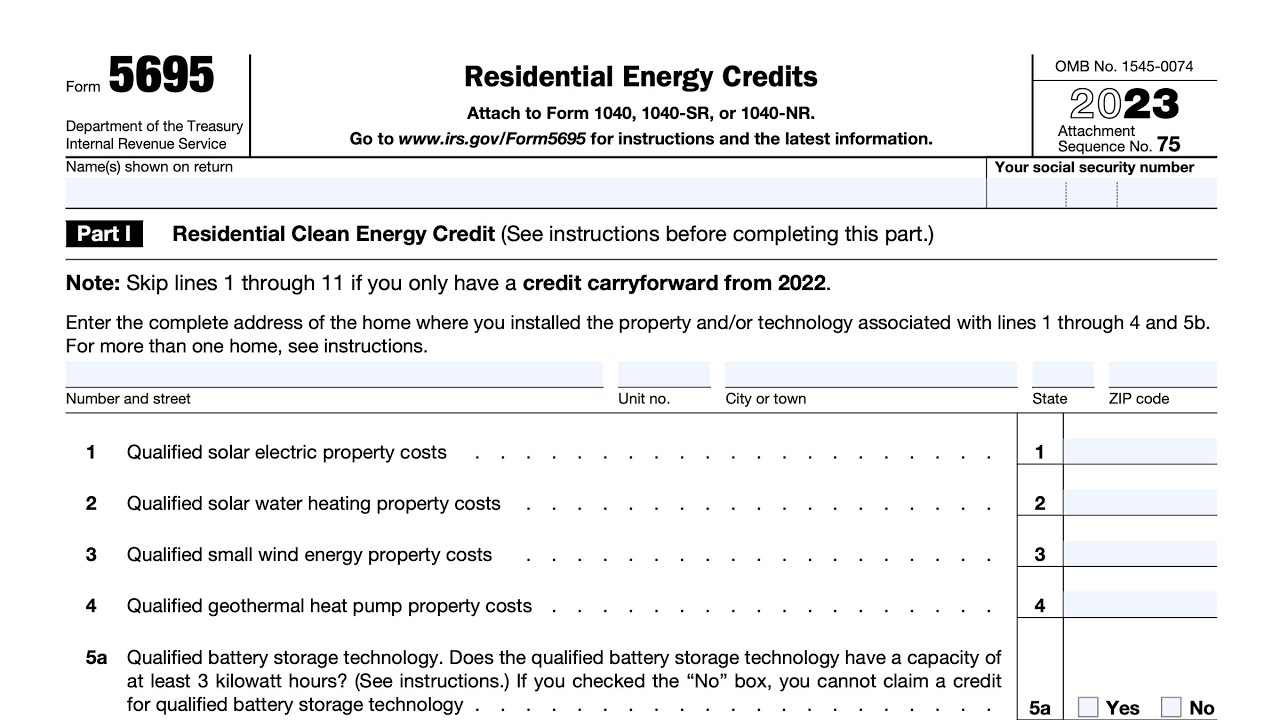 Irs Form 5695 2024 Residential Energy Credit