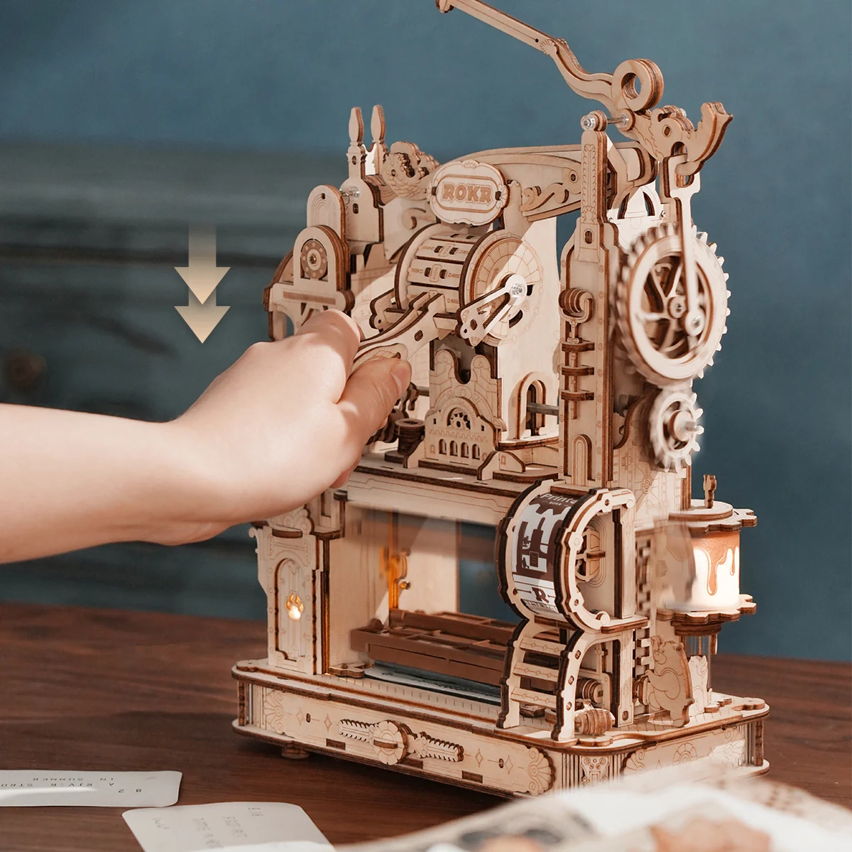 ROKR Classic Printing Press Mechanical 3D Wooden Puzzle LK602 
