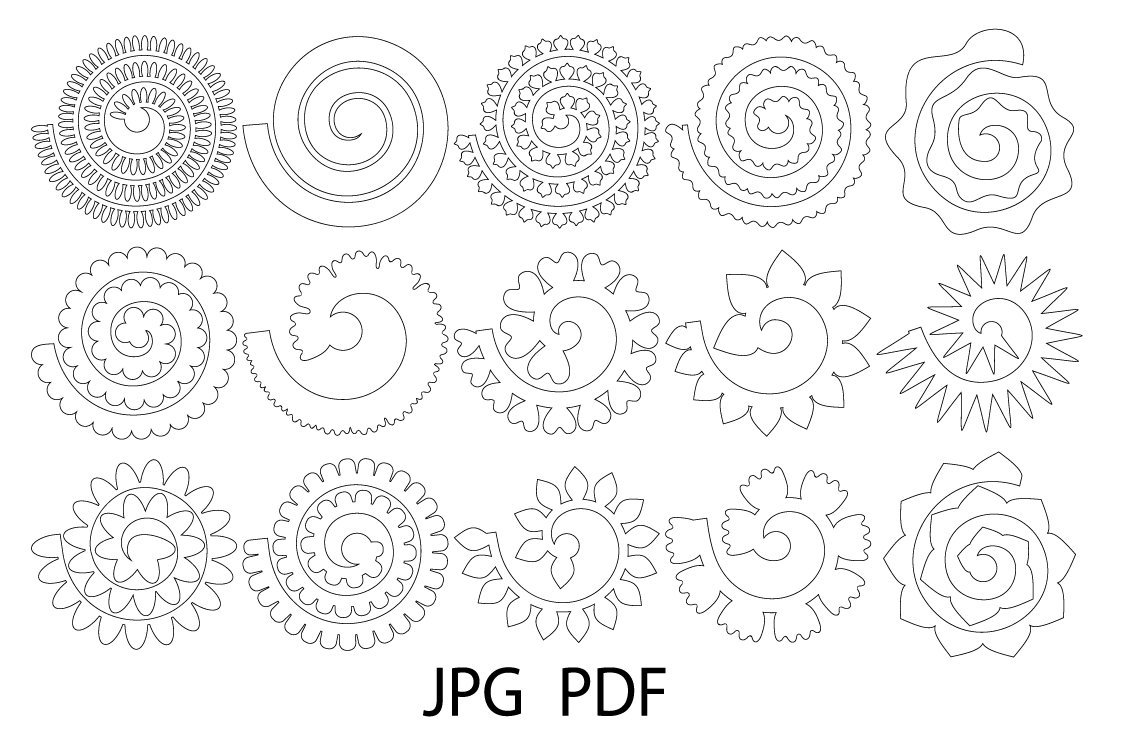Printable Spiral Paper Rose Template