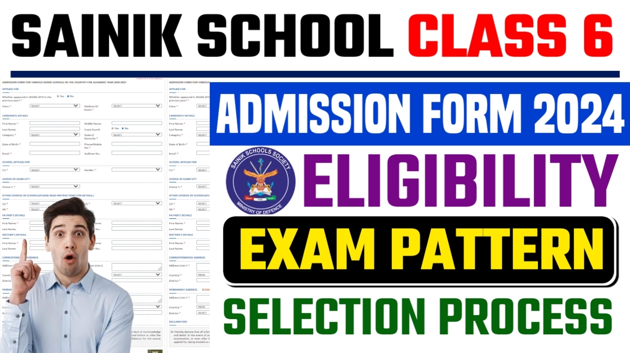 Sainik School Class 6 Admission Form 2024 Notification Online 