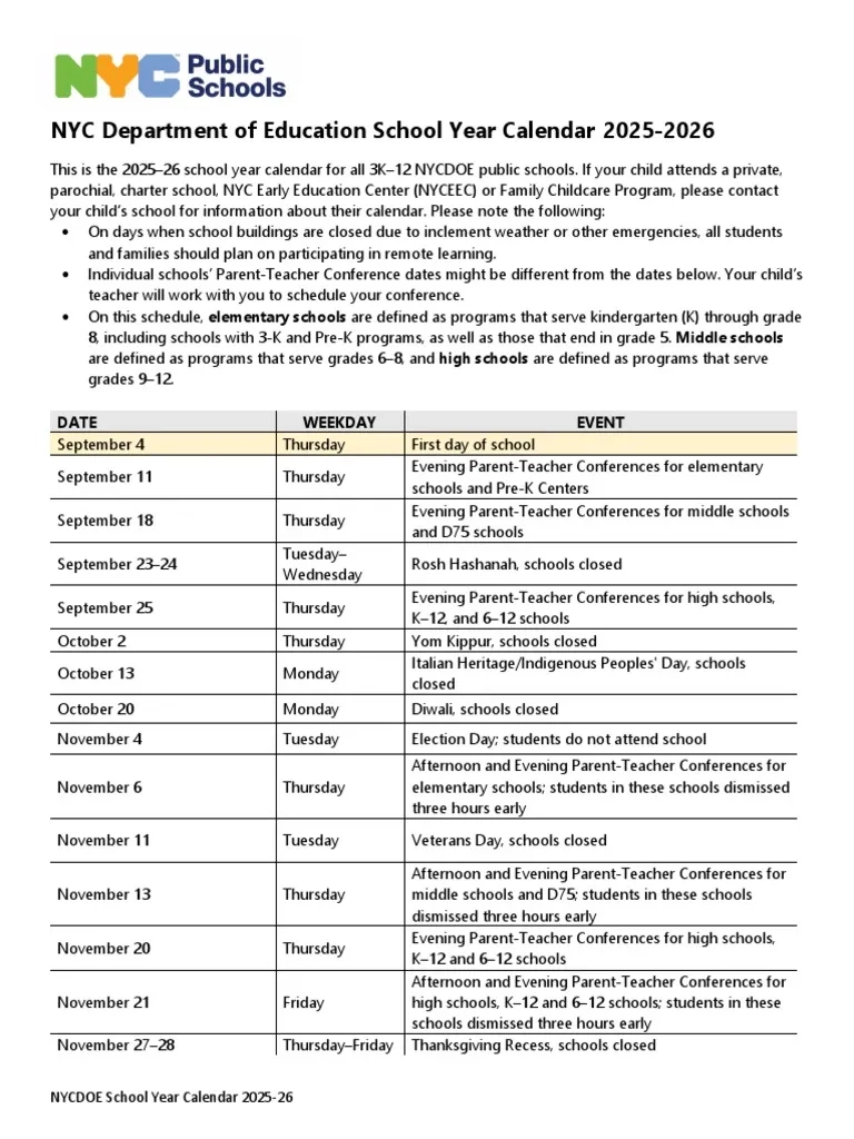 School Year 2025 26 Calendar PDF Educational Institutions 