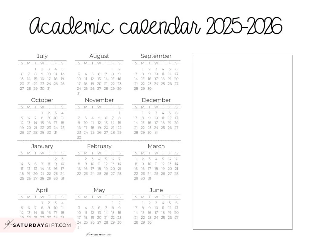 Printable Blank Fall Semester Calendar
