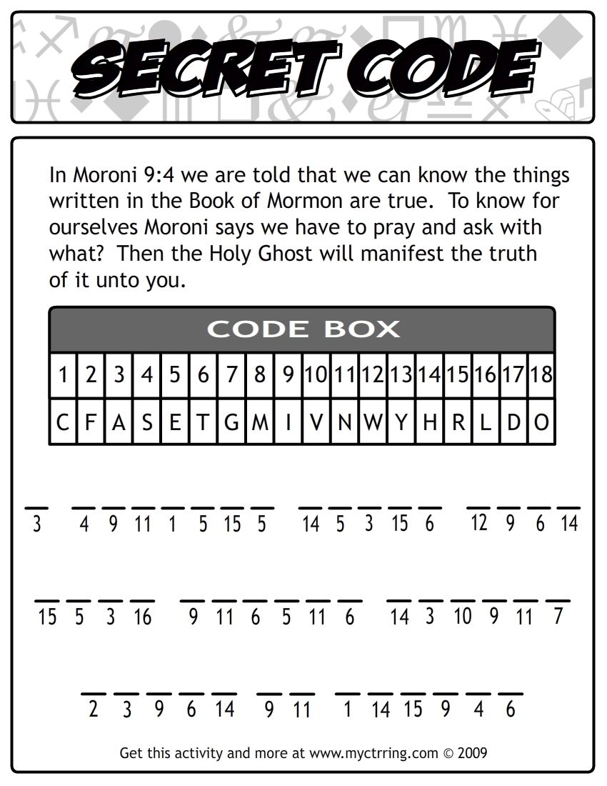 Secret Code For Kids Free Printables