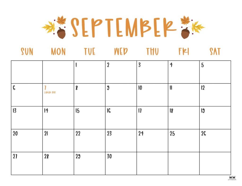 September 2026 Printable Blank Calendar