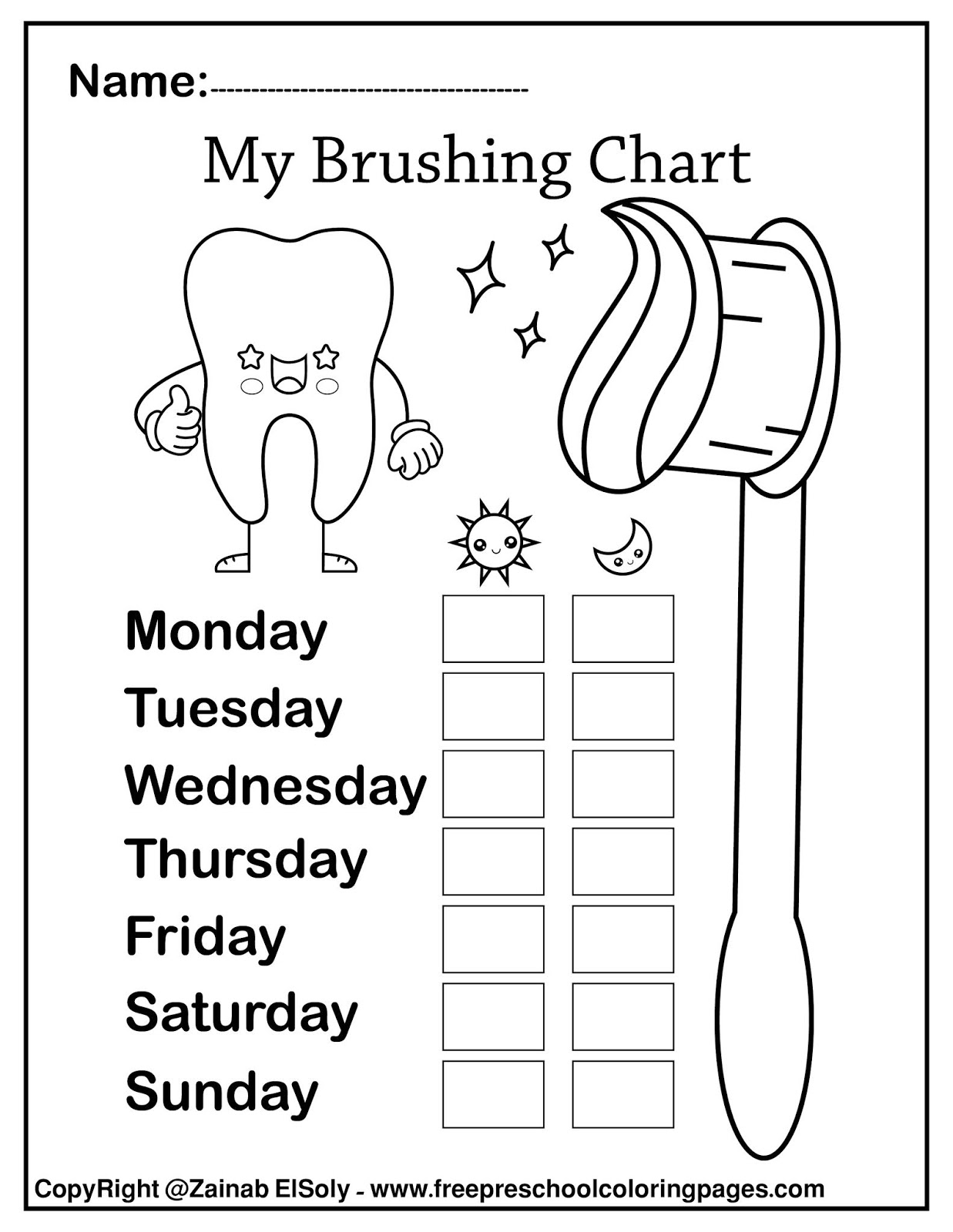 Set Of Free Dental Care Coloring Pages For Kids Worksheets Library