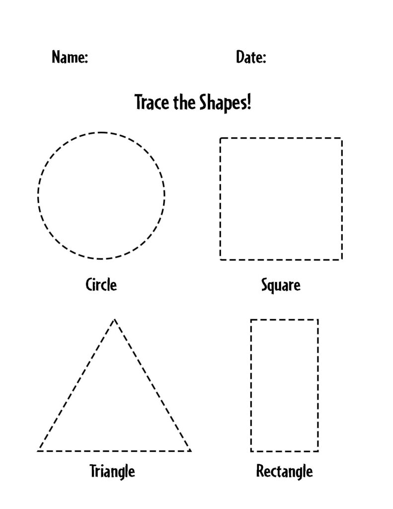 Tracing Shapes Worksheets Printable Free