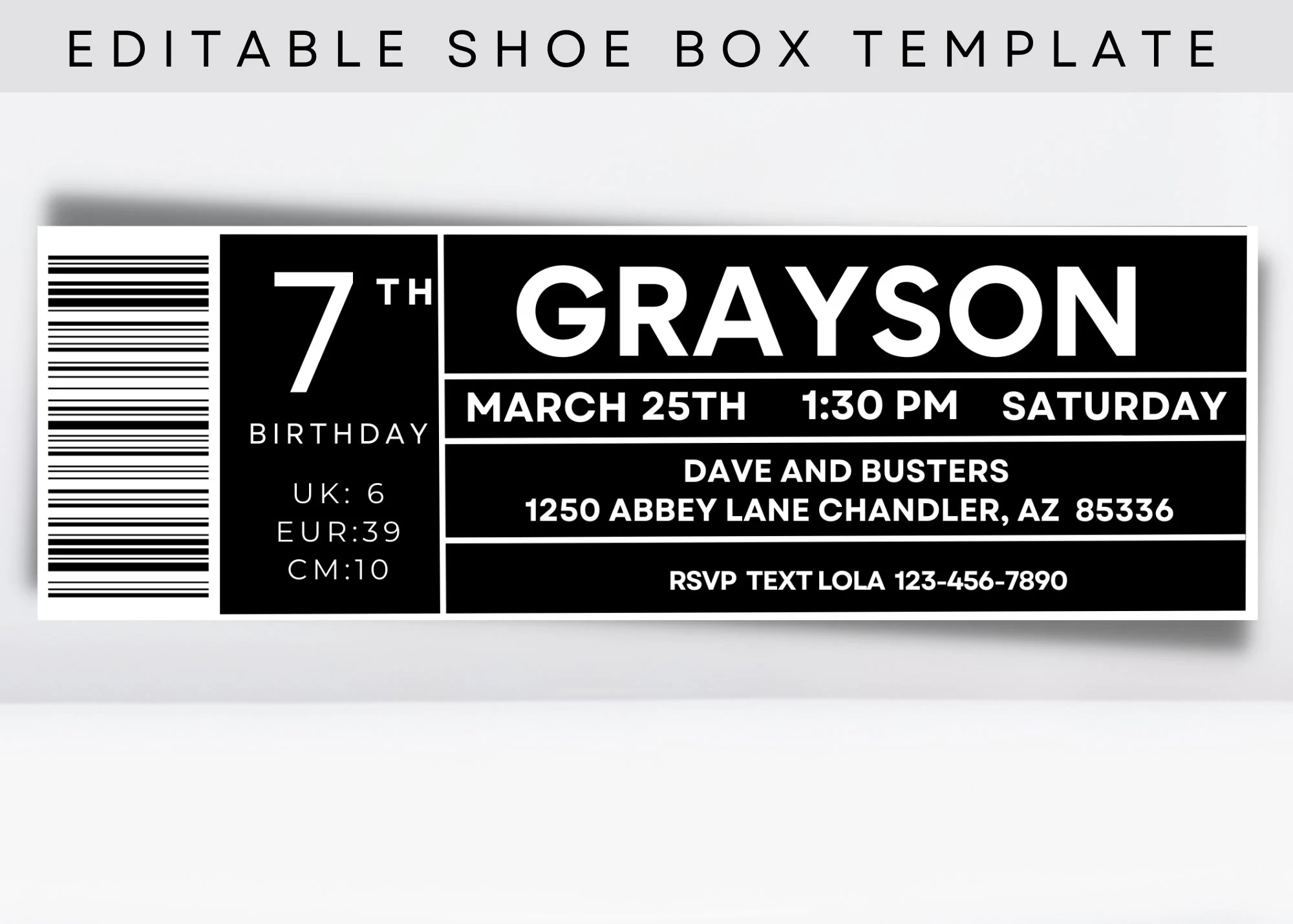 Shoe Sneaker Box Label Sneaker Box Template Favor Box Label 