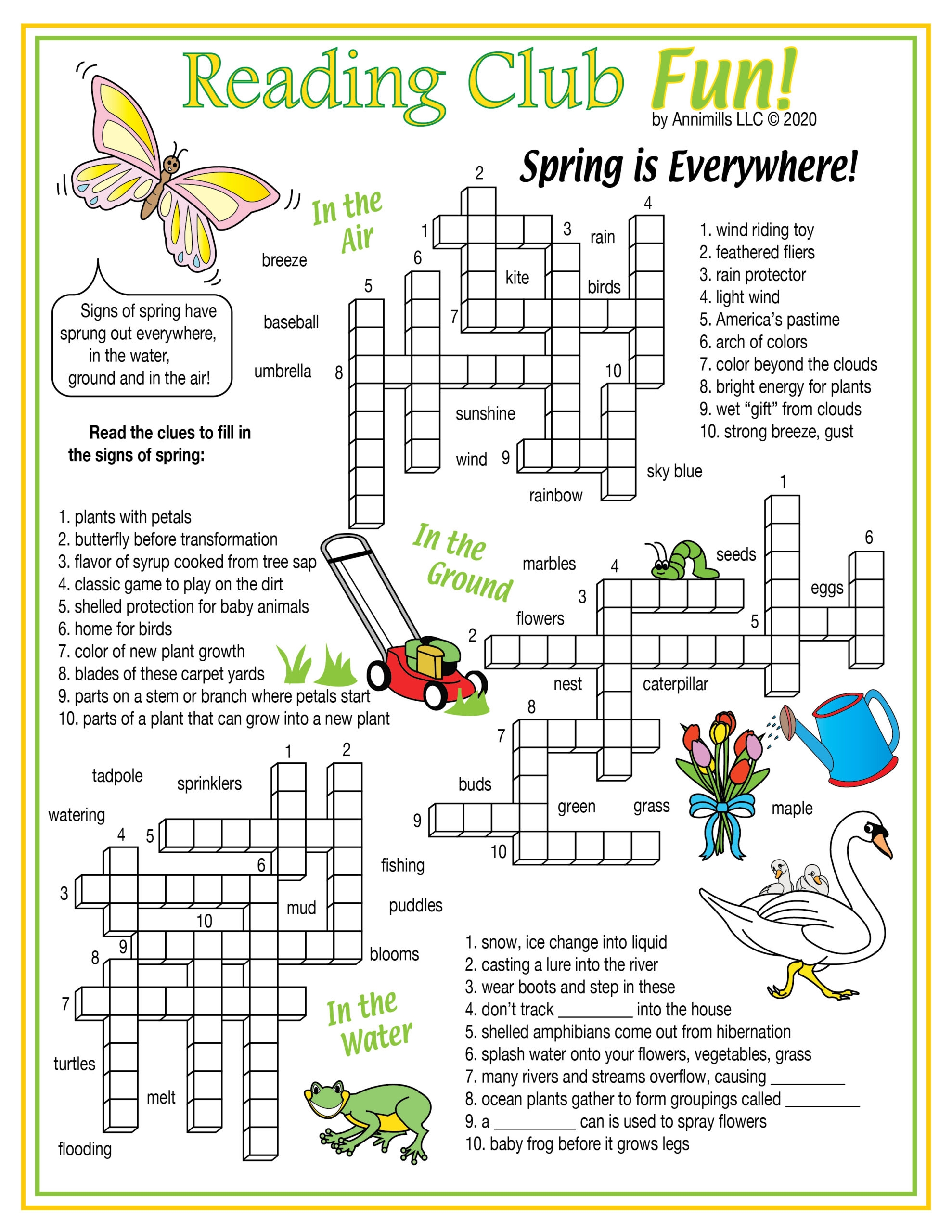 Crossword Puzzles Printable Spring