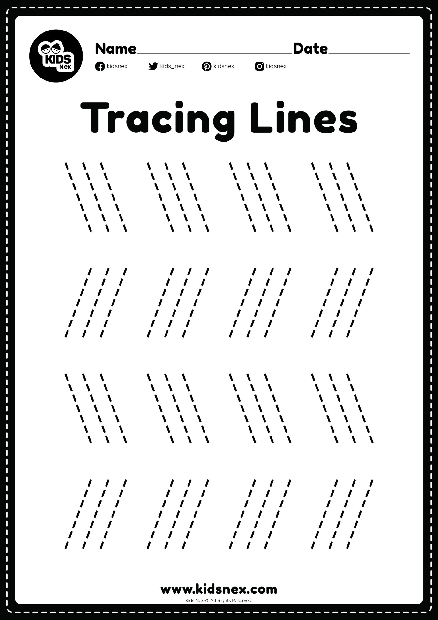Slanting Line Worksheet Free Printable KidsNex