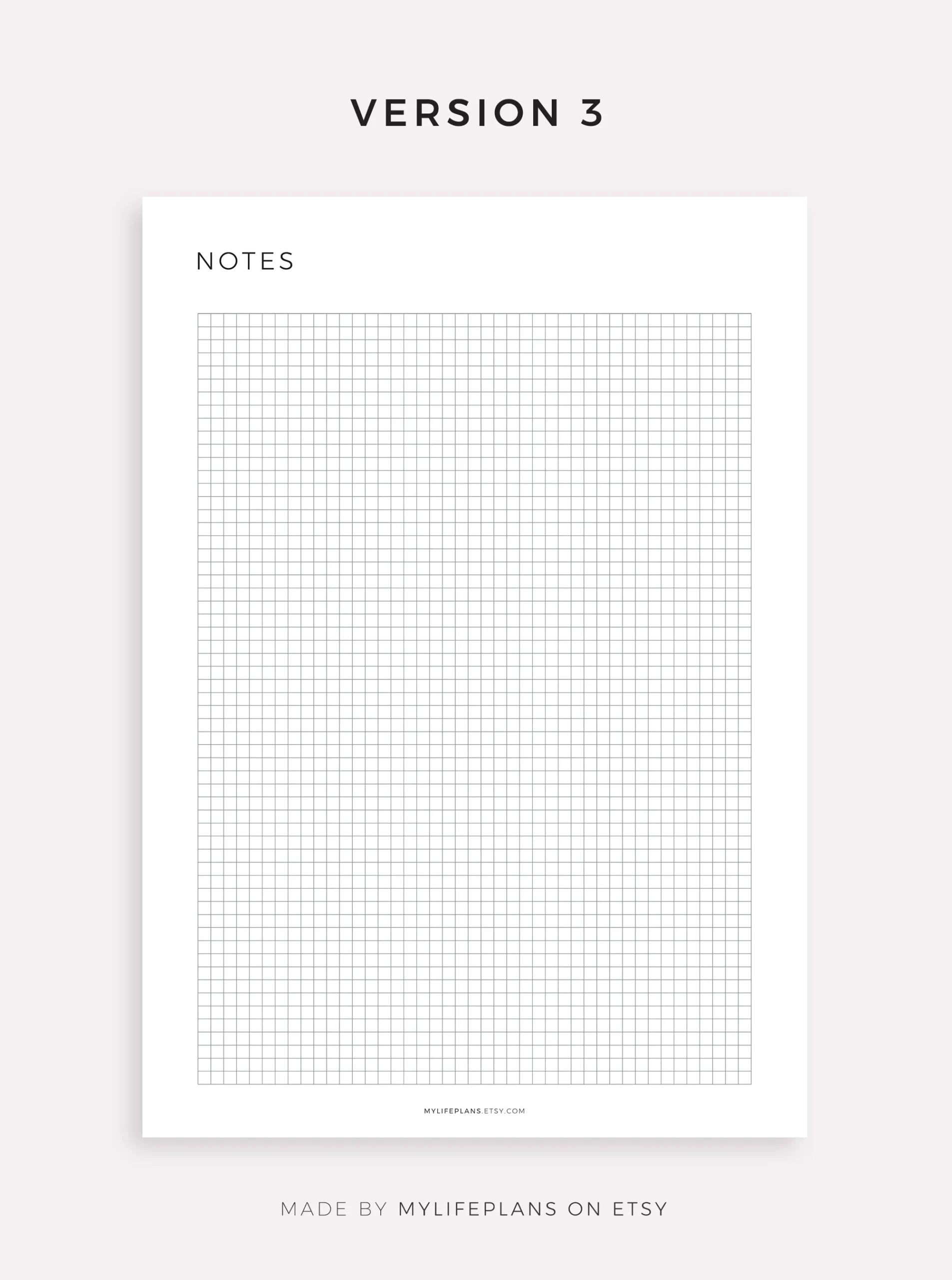 Small Grid Paper Printable Squared Paper Planner Inserts A4 a5 
