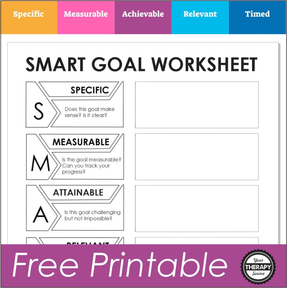 Smart Goals Worksheet Free Printable