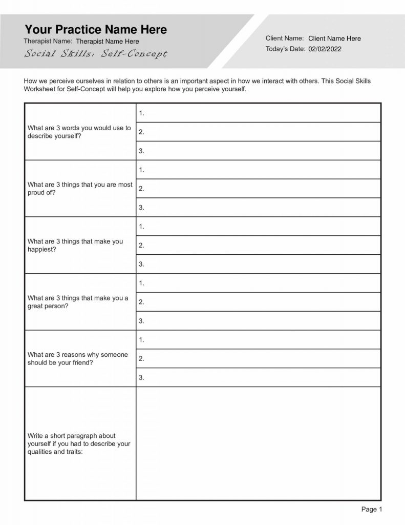 Social Skills Worksheets Bundle Editable Fillable Printable 