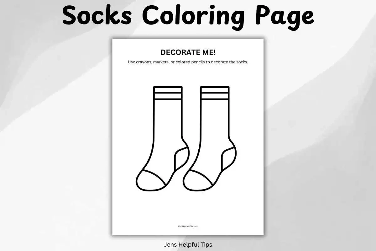 Socks Coloring Page Free Printable Craft Corner DIY