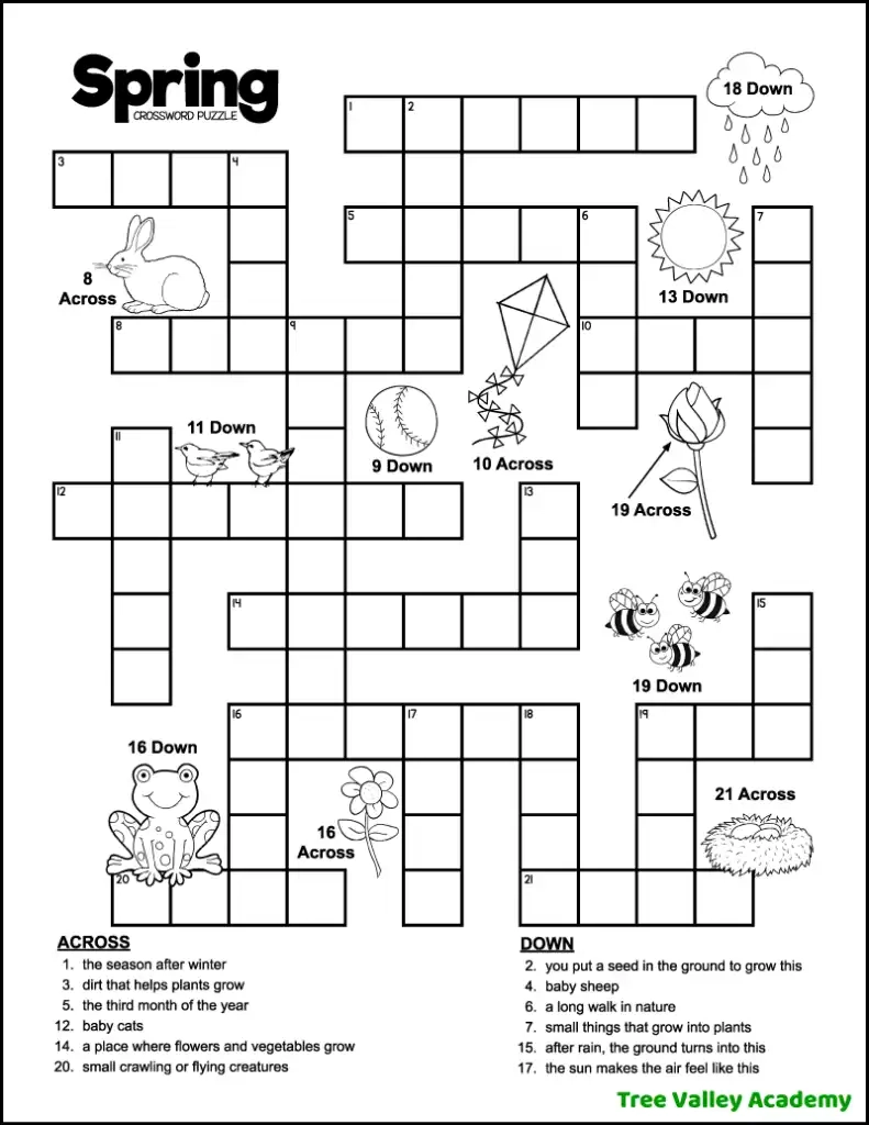 Printable Crossword Puzzles Season