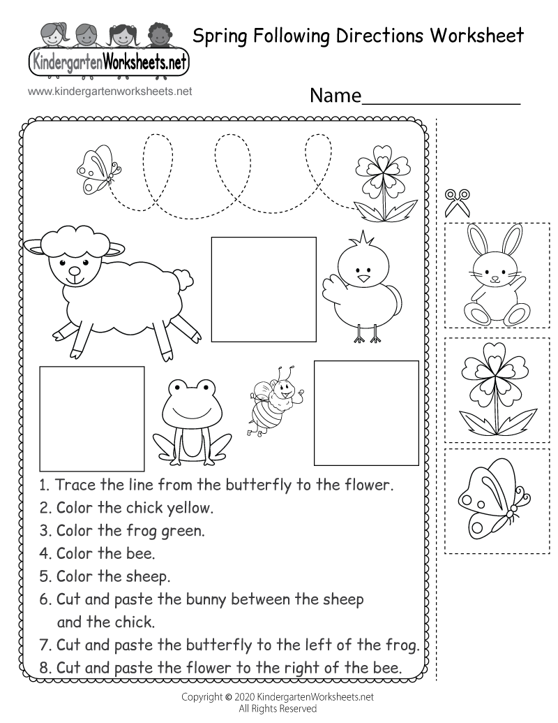 Following Directions Printable Pdf