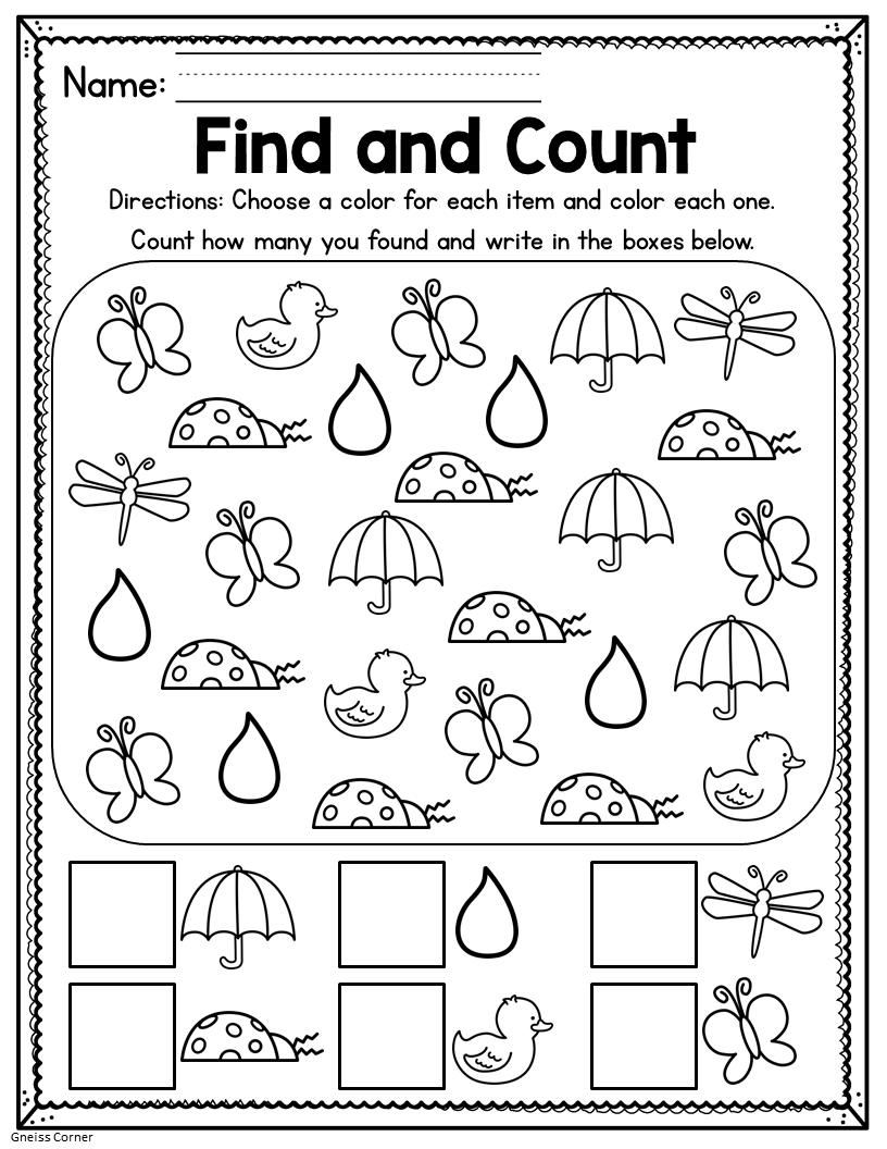 Printable Spring Worksheets For Preschoolers