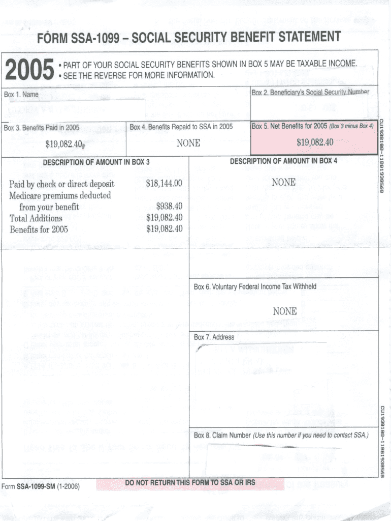 Ssa 1099 Form Pdf Fill Online Printable Fillable Blank 