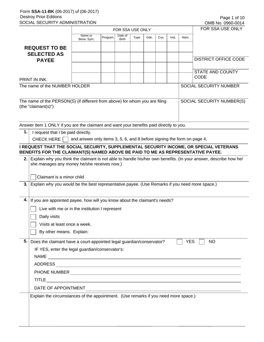 Ssa 11 Form Fill Out Printable PDF Forms Online