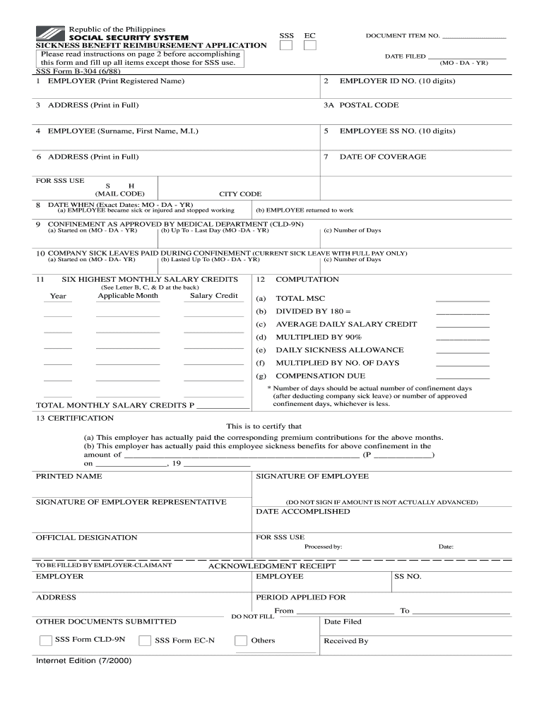 Sss Notification Form 2025