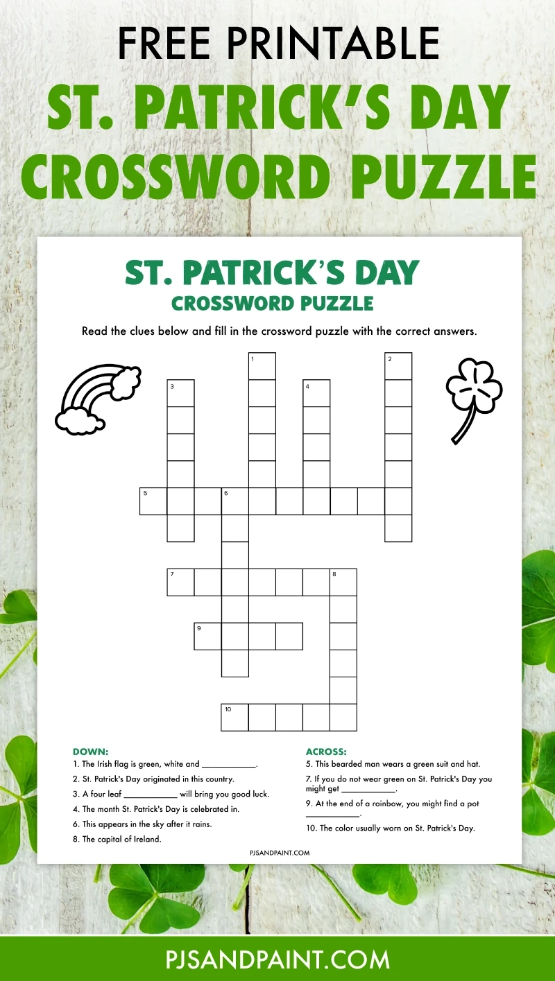 St Patricks Day Printable Crossword Puzzles