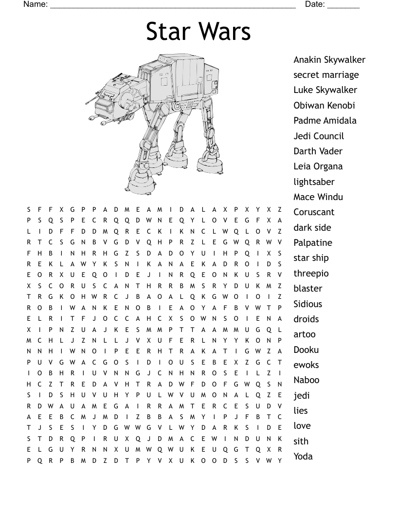 Star Wars Printable Puzzles