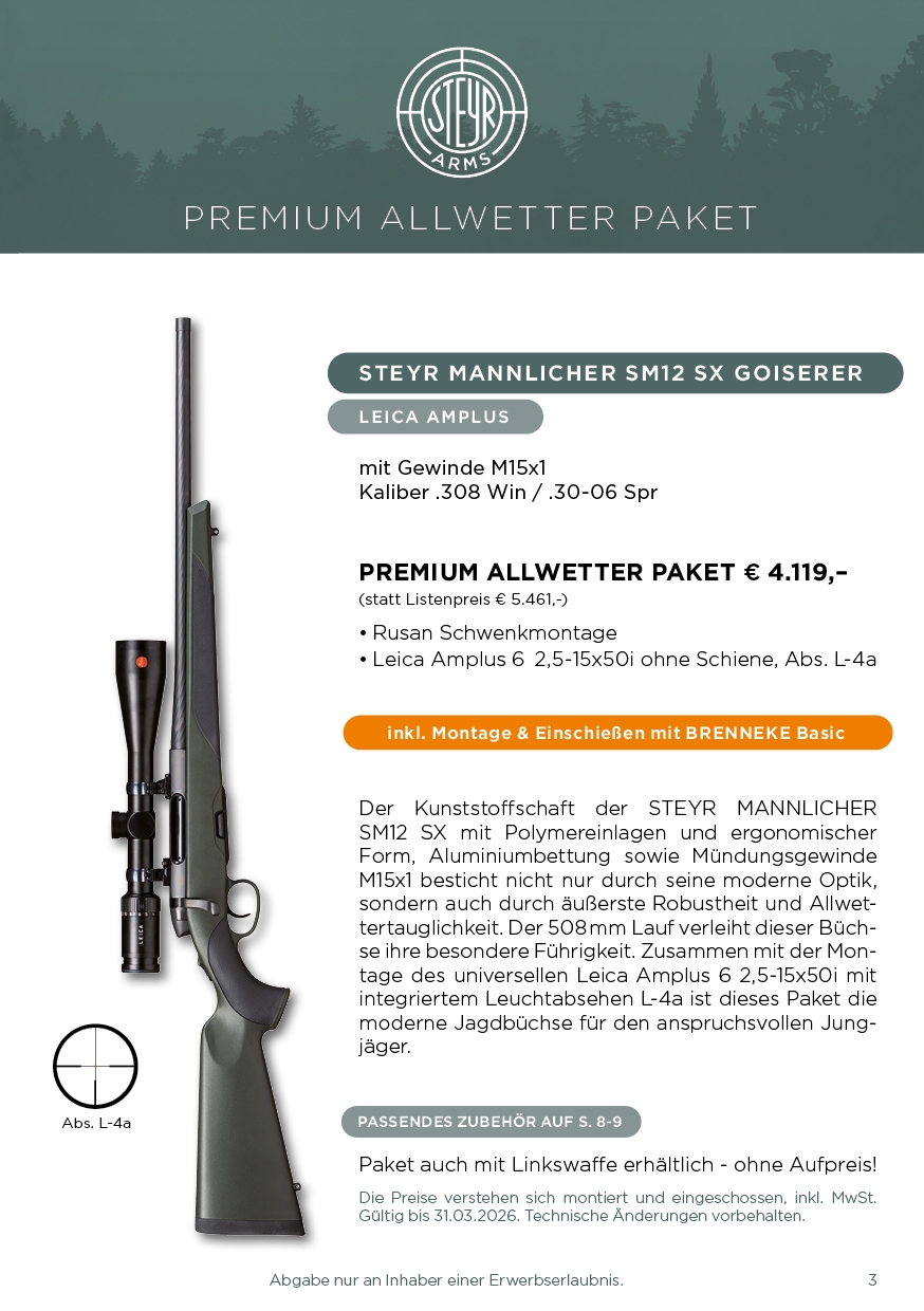 STEYR ARMS Jungj ger Gutscheinheft 2025 Flyer AKAH