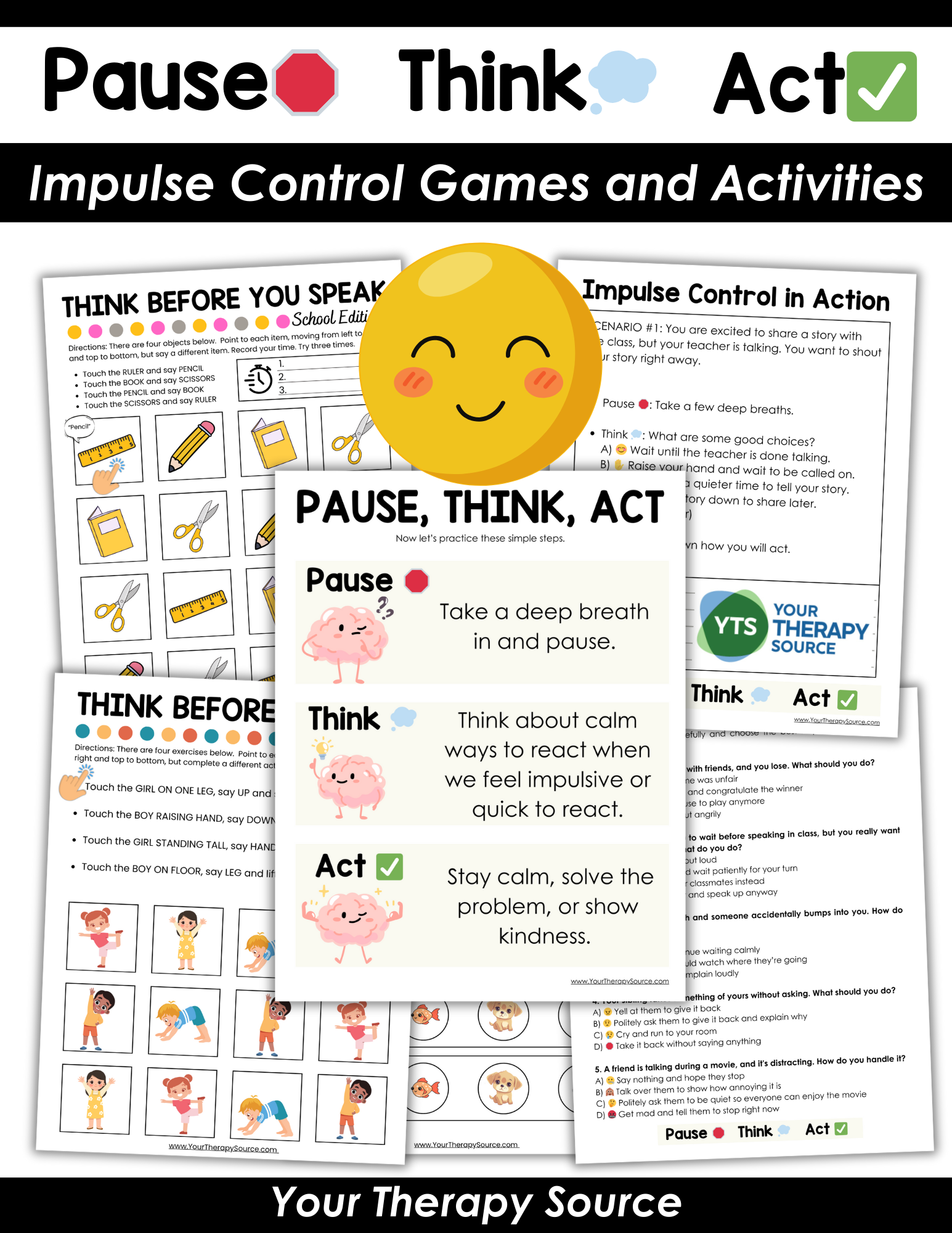 Stop Think Act Impulse Control Free Printables And Song Your 