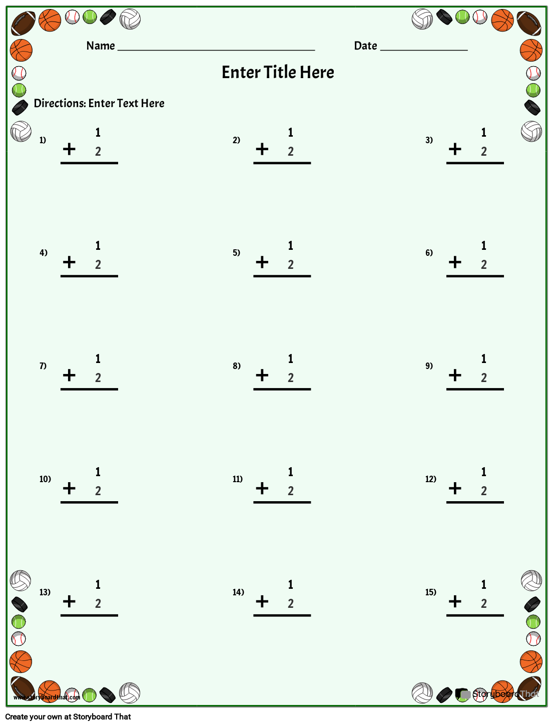 Printable Addition Worksheets Generator