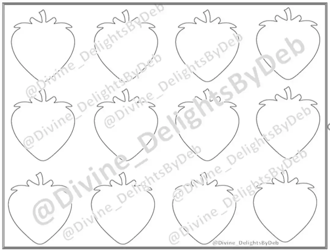 Strawberry Template Etsy Canada