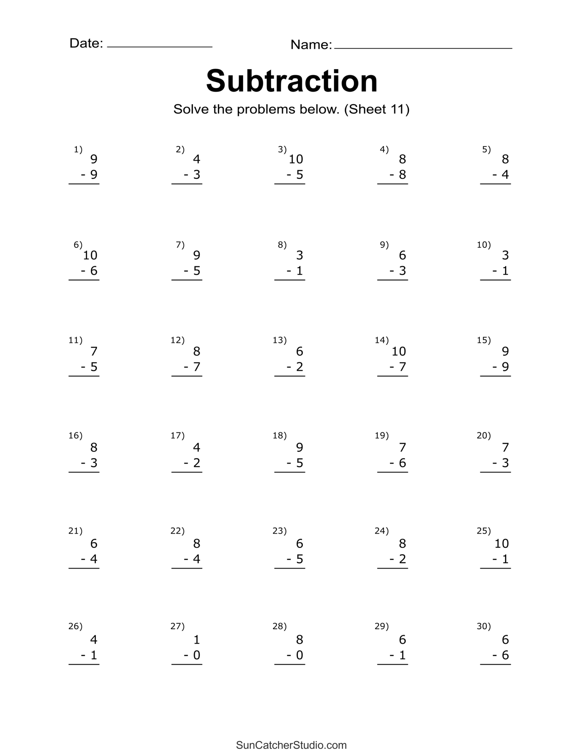 Mad Minute Free Printable